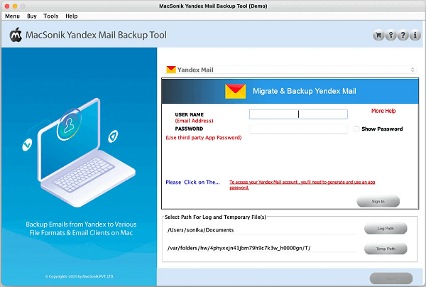 MacSonik Yandex Mail Backup Tool 22.7 full